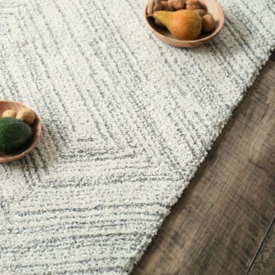 Tapis ultra-doux - Minimaliste - Crème dessin graphique gris - 200 x 290 cm