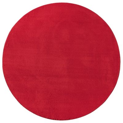 Tapis uni antidérapant lavable Rouge - 200 cm Ronde