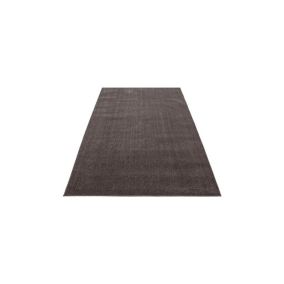 Tapis uni à courtes mèches pour salon Rush 150x80 CM - Marron