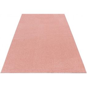 Tapis uni à courtes mèches pour salon Rush 290x200 CM - Rose