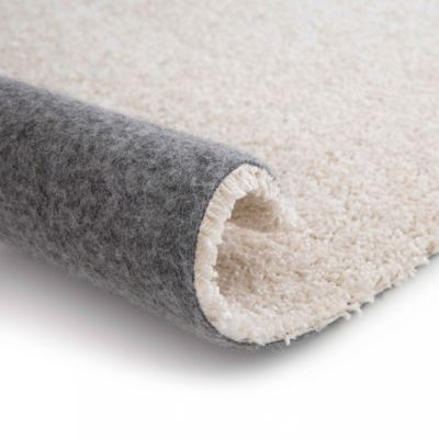 Tapis uni à poils longs en polypropylène 160 x 230 cm crème  Oviala