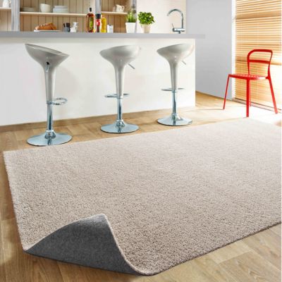 Tapis uni à poils longs en polypropylène 160 x 230 cm sable  Oviala