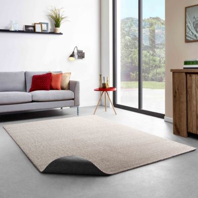 Tapis uni à poils longs en polypropylène 160 x 230 cm sable  Oviala