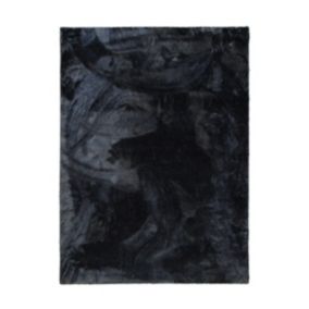 Tapis uni tout doux gris foncé en polyester 190x290