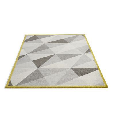 Tapis Valencia cadre jaune motifs géométriques 160 x 230 cm