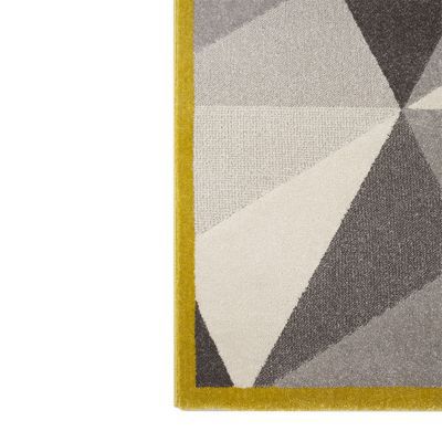 Tapis Valencia cadre jaune motifs géométriques 160 x 230 cm