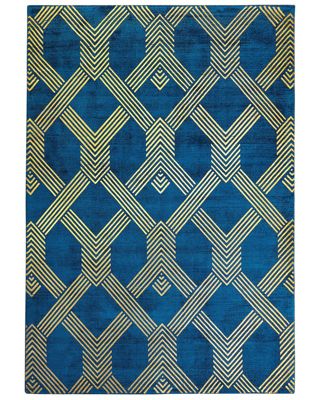 Tapis VEKSE Bleu 160 x 230 cm Soie artificielle