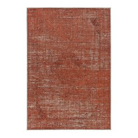 Tapis vintage laine et viscose rayé Smooth 230x160 CM - Rouge