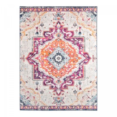 Tapis Vintage Oriental - PF MED Couleurs vives, orange, rose, gris