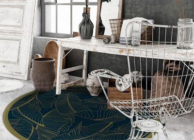 Tapis vinyl rond pour la salle à manger Tulup fi140 cm Isolant thermique Feuille