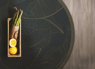 Tapis vinyl rond pour la salle à manger Tulup fi140 cm Isolant thermique Feuille