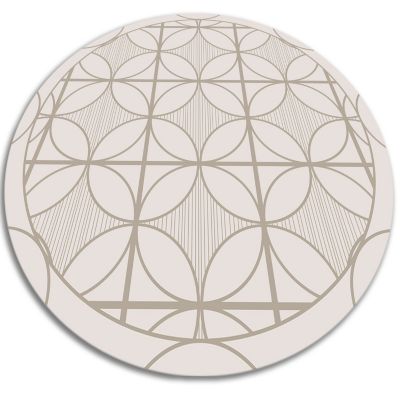 Tapis Rond Antidérapant Lavable 60 Cm - Imprimé Abstrait Rouge Noir - Dos Caoutchouc TPR - Pour Chambre, Salon, Cuisine