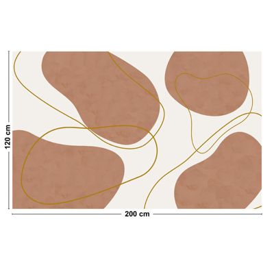 Tapis Vinyle Abstrait Orange - 99deco - L 200 x l 120 cm Ep. 2 mm