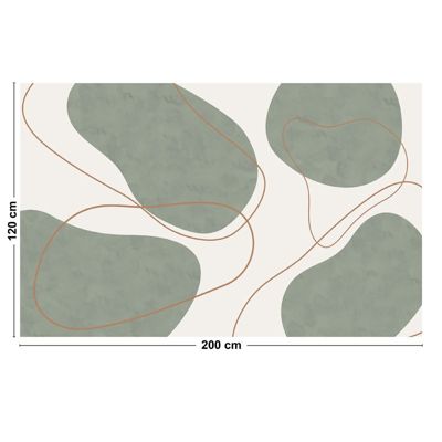 Tapis Vinyle Abstrait Vert - 99deco - L 200 x l 120 cm Ep. 2 mm