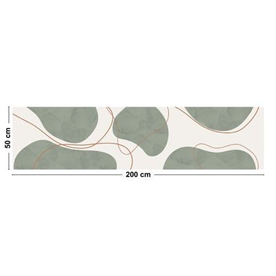 Tapis Vinyle Abstrait Vert - 99deco - L 200 x l 50 cm Ep. 2 mm