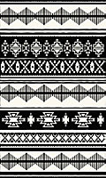 Tapis vinyle aztèque noir & blanc 83 x 49,5cm