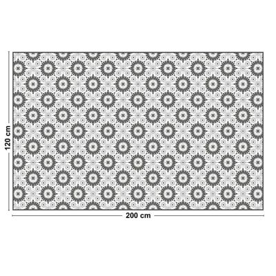 Tapis Vinyle Carreau de ciment Gris- 99deco - L 200 x l 120 cm Ep. 2 mm