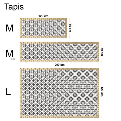 Tapis Vinyle Carreau de Ciment Jaune - 99deco - L 120 x l 50 cm Ep. 2 mm