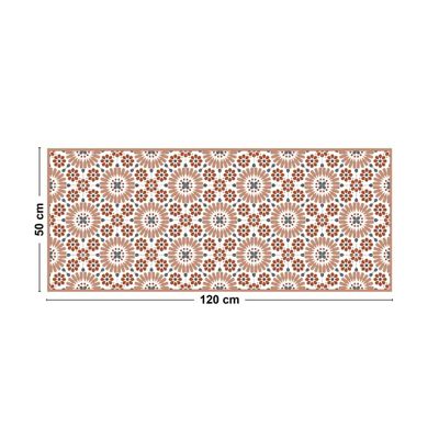 Tapis Vinyle Carreau de ciment Orange - 99deco - L 120 x l 50 cm Ep. 2 mm