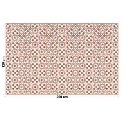 Tapis Vinyle Carreau de ciment Orange - 99deco - L 200 x l 120 cm Ep. 2 mm