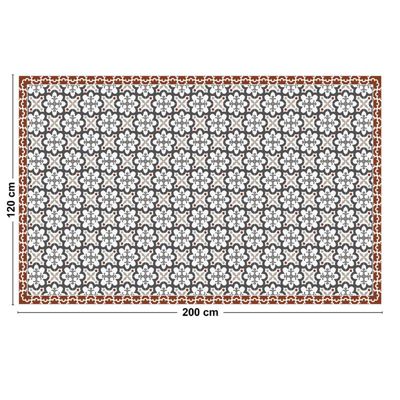 Tapis Vinyle Carreau de Ciment Rouge - 99deco - L 200 x l 120 cm Ep. 2 mm