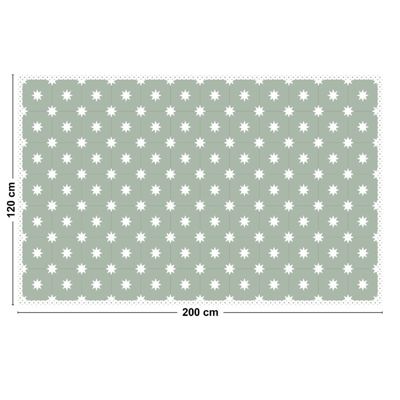 Tapis Vinyle Carreau de Ciment Vert - 99deco - L 200 x l 120 cm Ep. 2 mm