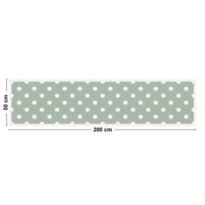 Tapis Vinyle Carreau de Ciment Vert - 99deco - L 200 x l 50 cm Ep. 2 mm