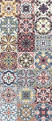 Tapis Vinyle Carreaux De Ciment Multicolore 49 5 X 116 Cm Castorama