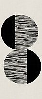Tapis vinyle cercles noir et blanc 49,5 x 116 cm