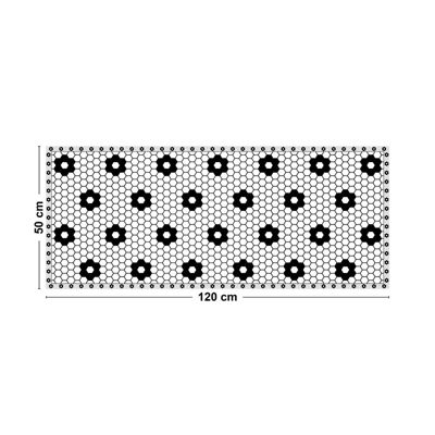 Tapis Vinyle Chic Noir et Blanc - 99deco - L 120 x l 50 cm Ep. 2 mm