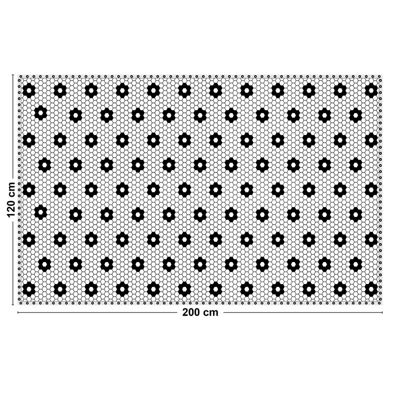 Tapis Vinyle Chic Noir et Blanc - 99deco - L 200 x l 120 cm Ep. 2 mm