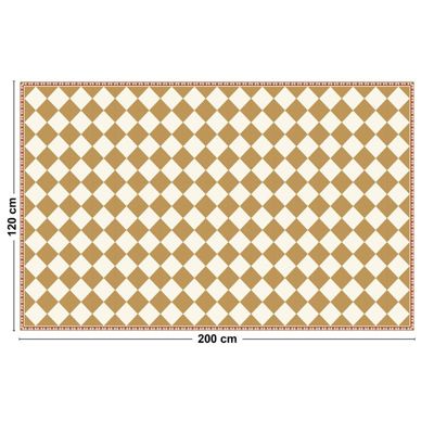 Tapis Vinyle Damier Jaune  - 99deco - L 200 x l 120 cm Ep. 2 mm