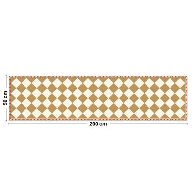 Tapis Vinyle Damier Jaune - 99deco - L 200 x l 50 cm Ep. 2 mm