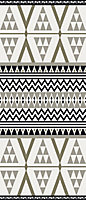 Tapis vinyle décor géométrique noir & blanc 116 x 49,5cm