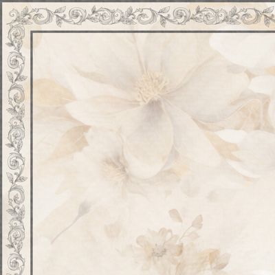 Tapis Vinyle Ethnique Floral Beige - 99deco - L 120 x l 50 cm Ep. 2 mm