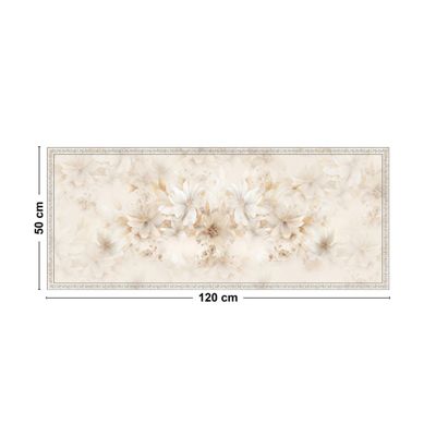 Tapis Vinyle Ethnique Floral Beige - 99deco - L 120 x l 50 cm Ep. 2 mm