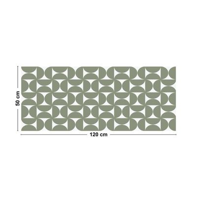 Tapis Vinyle Géometrique Vert - 99deco - L 120 x l 50 cm Ep. 2 mm