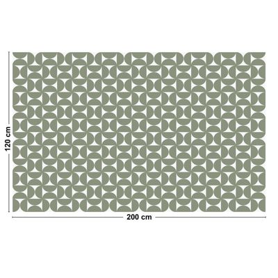 Tapis Vinyle Géometrique Vert - 99deco - L 200 x l 120 cm Ep. 2 mm