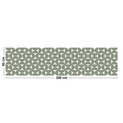 Tapis Vinyle Géometrique Vert - 99deco - L 200 x l 50 cm Ep. 2 mm