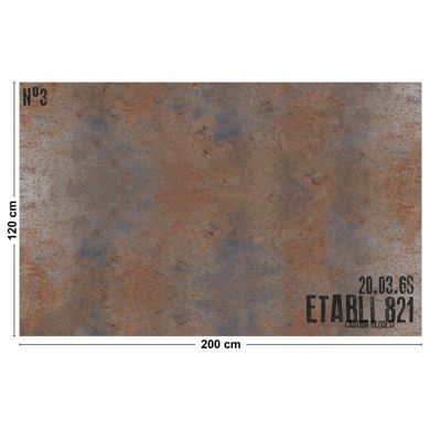 Tapis Vinyle Industriel Effet Rouille - 99deco - L 200 x l 120 cm Ep. 2 mm