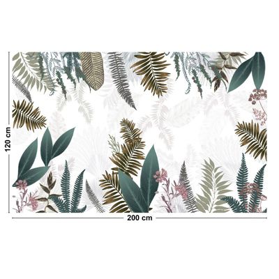 Tapis Vinyle Jungle Blanc - 99deco - L 200 x l 120 cm Ep. 2 mm