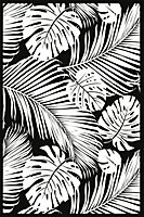 Tapis vinyle Jungle noir et blanc 98 x 148,5 cm