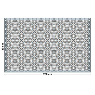 Tapis Vinyle Mosaique Bleu - 99deco - L 200 x l 120 cm Ep. 2 mm