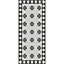 Tapis vinyle motif arabesques blanc, noir et gris L.116 x l.49,5 cm x ep. 2 mm