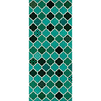 Tapis vinyle motif arabesques vertes L.116 x l.49,5 cm x ep. 2 mm