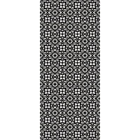 Tapis vinyle motif carreaux de ciments, arabesques noires et blanches L.116 x l.49,5 cm x ep. 2 mm