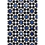 Tapis vinyle motif carreaux mosaïque blanc, bleu et noir L.148,5 x l.99 cm x ep. 2 mm
