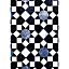 Tapis vinyle motif carreaux mosaïque blanc, bleu et noir L.95 x l.66 cm x ep. 2 mm