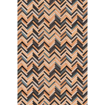 Tapis vinyle motif chevrons imitation parquet noyer L.148,5 x l.99 cm x ep. 2 mm