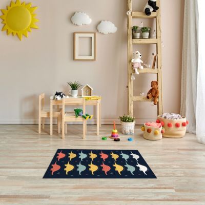 Tapis vinyle motif dinosaures multicolor L.83 x l.49,5 cm x ep. 2 mm